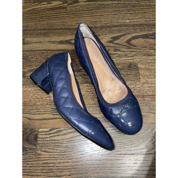 Vionic Ruby Womens Blue Leather Cap Toe Quilted Comfort Heels Size 9.5 - Picture 3 of 10